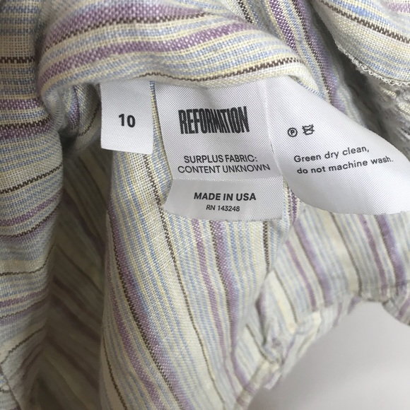 Reformation Ruffle Trim Smocked Stretch Mini Dress - Picture 5 of 8